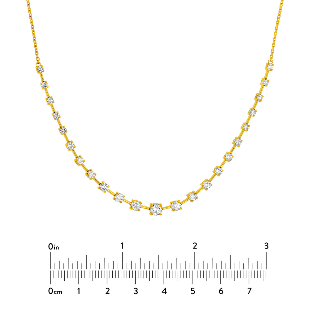 2-1/2tcw Diamond Assending Stone Necklace