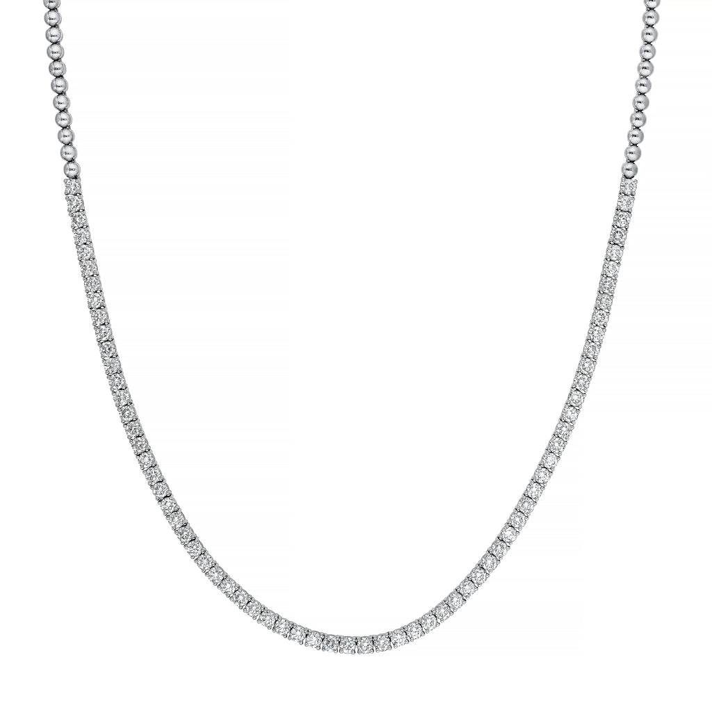 Diamond Halfway Tennis Straight Necklace (7tcw)